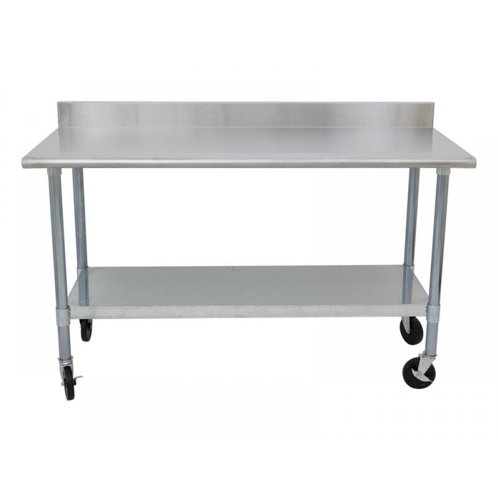 1.5m Stainless Steel Mobile Commercial Kitchen Bench 4 Wheels ...